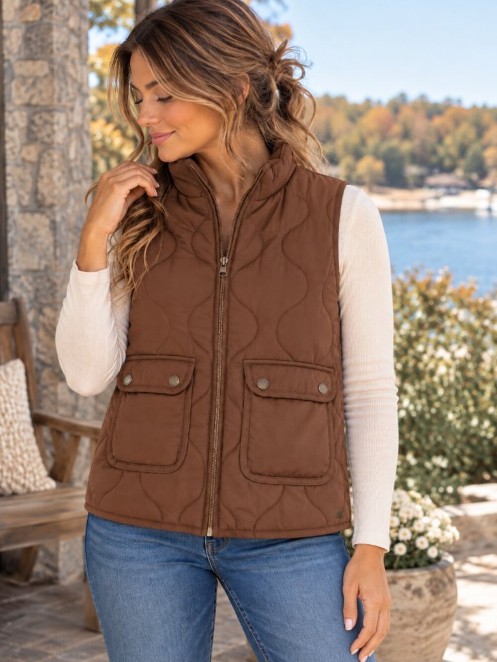 Natural-reflections Women's Brown Gilet